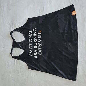 Truth-Finish It Emotional Bra Burning Extremist Tank Top Black Womens Medium